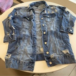 Streetwear Society - Distressed Oversized Denim Jacket